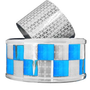 Sew On Chequered Tape - Blue