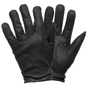 FriskMaster Supermax Plus Gloves, black leather cut-resistant gloves, black search gloves