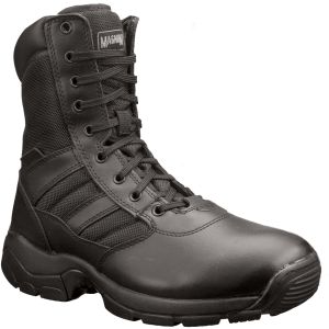 Magnum Panther 8" Boots with Side Zip, black leather tactical boots, tactical footwear