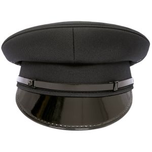 Security Flat Peaked Black Cap 