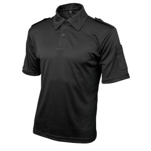 Niton Tactical Comfort Max Polo in Black With Fixed Button Epaulettes & Pen Pockets.