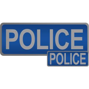 Police Hook & Loop Reflective Blue Badges - 2 Pack